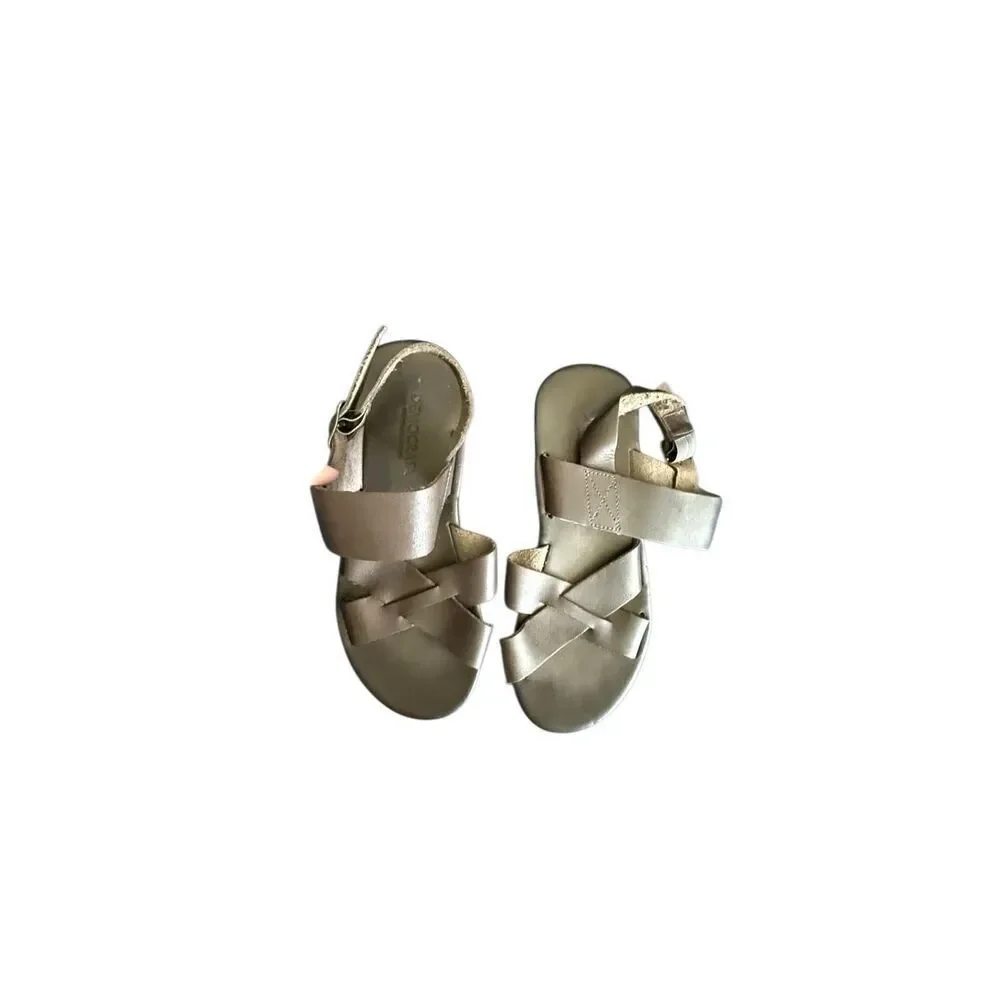 Democrata Mens Brown Zion Leather Criss Cross Strappy Casual Sandals Size 42
